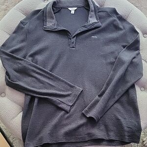 Calvin Klein Charcoal Long Sleeve Polo